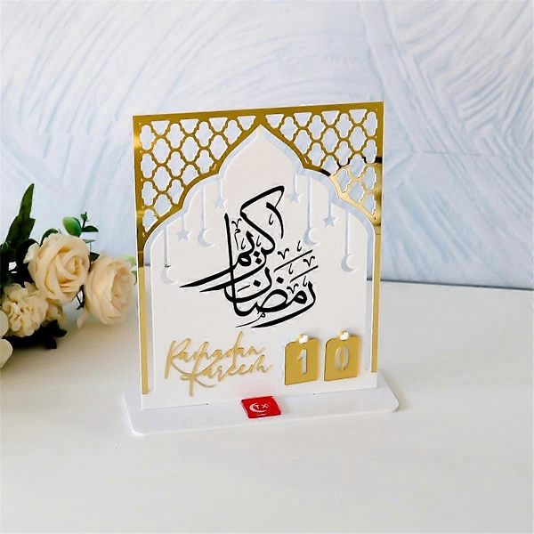 Akryl Ramadan Nedtællingskalender Ramadan Dag Sort