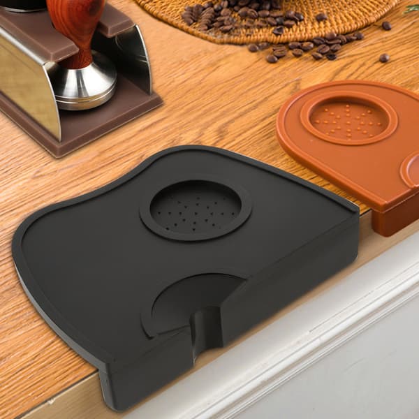 Silikone skridsikker manuel kaffetampermåtte Kaffetamperholder tilbehør sort
