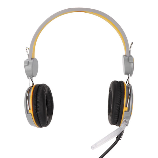 Gaming Headset med støjreduktion Stereo Ergonomisk kablet computerspil Hovedtelefon med mikrofon til pc Gul
