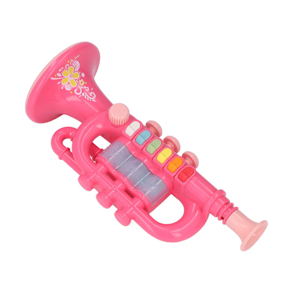 Hornleksak Simuleringsdesign Dynamisk ljuseffekt Musikinstrument Hornleksak Present med snöre för över 3 år gammal Rosa