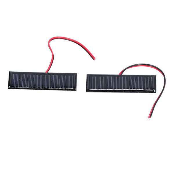2 stk. 0.2W 4V Solcellepanel med Elektronisk Ledning Polysilisium Solcellepanel for Vitenskap 75x25mm