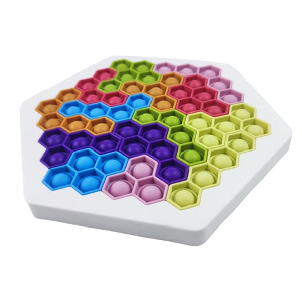 Hexagon Push Bubble Sensorisk Legetøj Autisme Særlige Behov Stressaflastende Silikone Dekompression Legetøj Vaskbart Byggeklods Puslespil til Børn