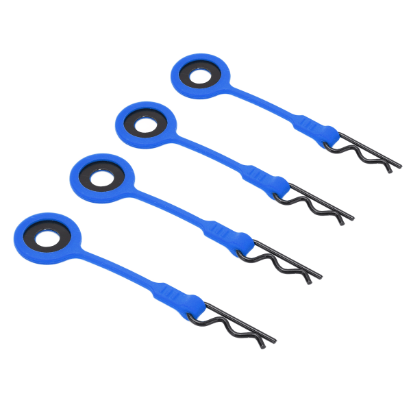 4ST RC karossklämmor Pins RC bilskal kaross fasta klämmor Hållare Silikon Metall Universal för 1/10 modell CarMörkblå