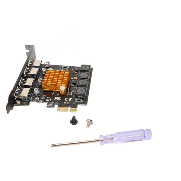 PCIE till USB 3.0 expansionskort 4 portar PCIE till USB 3.0 Bakåtkompatibel Stabil Säker USB 3.0 expansionskort för PC