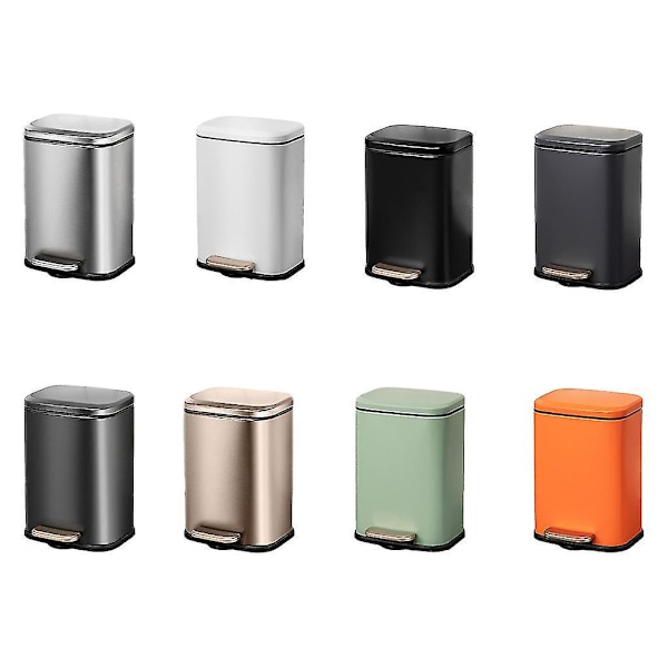Smart designad soptunna i rostfritt stål för kök och badrum svart