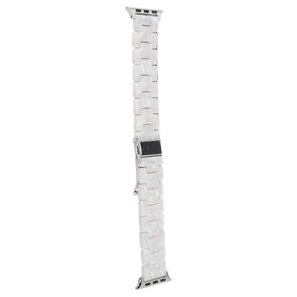 Vit hartsrem i resin, unikt lätt armband, ersättning för IOS Watch, 42 mm/44 mm