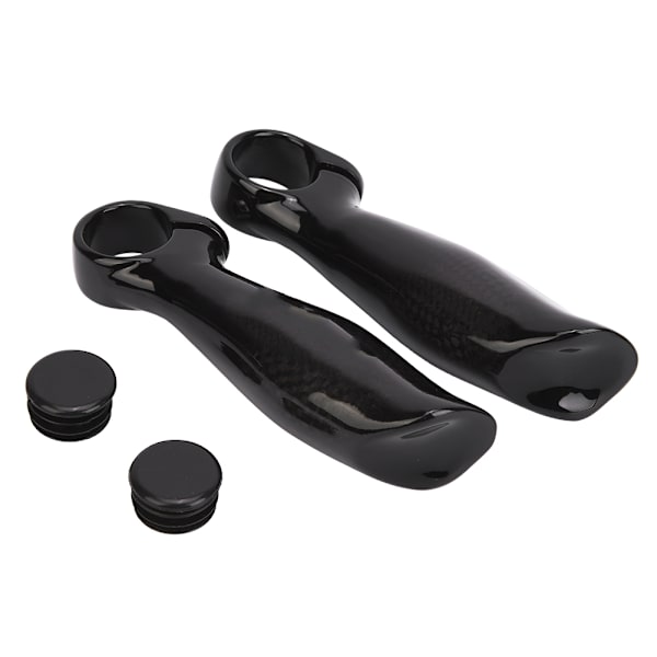 1 par karbonfiber sykkelhåndtak Grip sykkelstang ende styreender for terrengsyklerBright