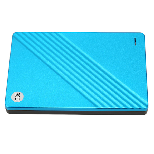 Ekstern harddisk Ultrathin 2,5 tommer USB 3.0 aluminiumlegering Plug and Play mobil harddisk til computer TV telefon blå 80GB