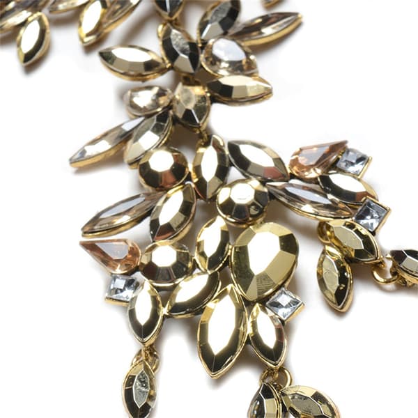 Dame Vakkert Rhinestone Dekorasjon Legering Ring Armbånd (Gull)