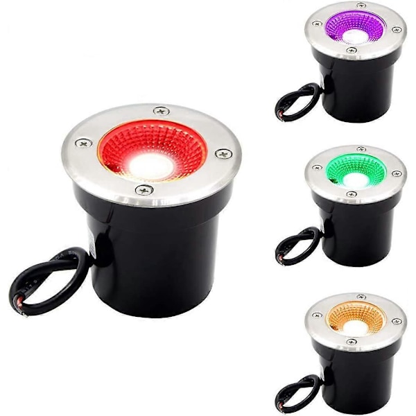3W 12V P67 Vattentät Landskapsbelysning för Gångvägar, Uteplatser, Trappor, Utomhus Trädgårdsbelysning (RGB) Rött Ljus