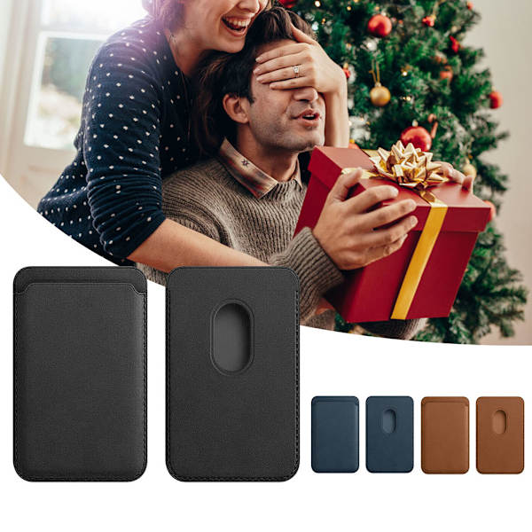 Magnetisk adsorptionskorthållare i PU-läder kompatibel för iPhone 12 mini 12 Pro Max