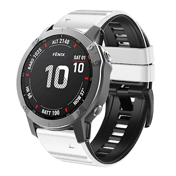 Garmin Tactix Delta/Enduro silikoneurrem - Horisontale striber Hvid Sort