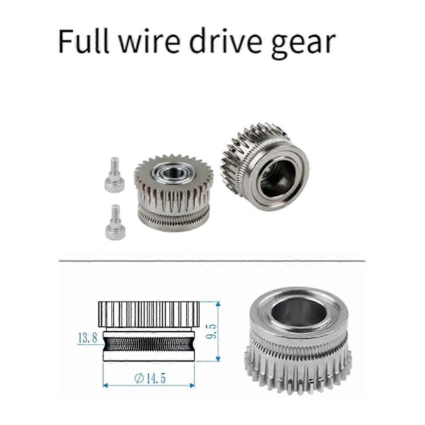 Dubbelväxlad filamentmatningsväxel för K1/K1C/Ender3 V3 Extruder Växel