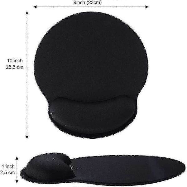 Ergonomisk Svart Musmatta Med Handledsstöd Kompatibel Med Dator, Liten Gaming Musmatta Med Handledsstöd Kompatibel Med Laptop
