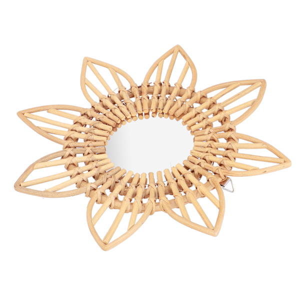 Rattan Innovativ Kunst Dekorasjon Sminke Speil Retro Dressing Bad Vegg Hengende SpeilBlomst