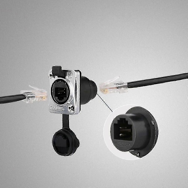 IP67 Nettverk RJ45 Vanntette Kontakter / Ethernet RJ45 Vanntett Plugg + Vanntett Sokkel For Utendørsbruk