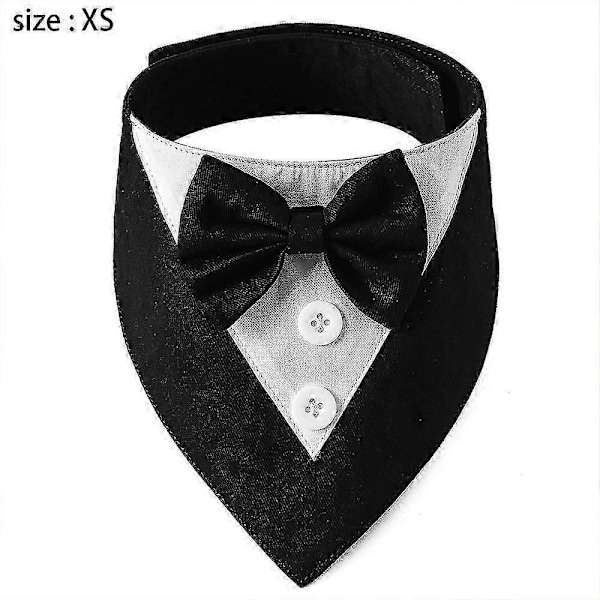 Juhlava Koiran Häät Bandana Koiran Panta Rusettisolmiolla Syntymäpäiväpuku Säädettävä Lemmikkijuhla TuxBLACK MustaXS