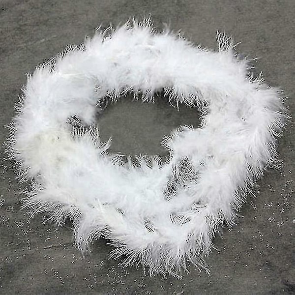 5 stk 2m Juletre Hvit Fjær Garland Fluffy Boa, Striper Hvite Fjær Boa'er For Juletre Dekor Innendørs Eller Utendørs