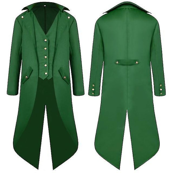 Keskiaikainen Retro Punk Tuxedo -asu Aikuisille ja Lapsille - Vihreä