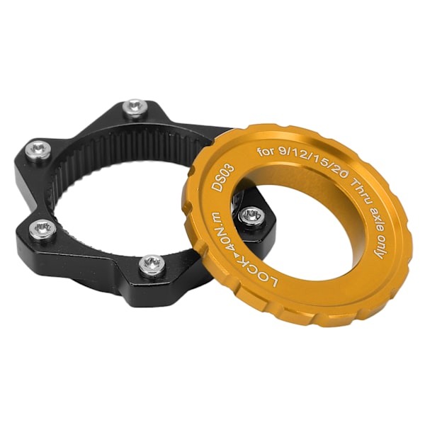 MEIJUN Centerlock till 6 bultars fästadapter låsring aluminiumlegering axelnavadapter för genomgående axelnav guld