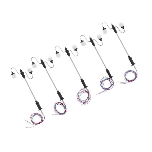 5kpl Mini Mallirautatie Junan Pylväs LED-katuvalot HO-mittakaava 1:100 B