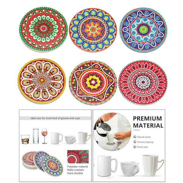 Luovat imukykyiset 3D Mandala lasinaluset miehille naisille hauskoja syntymäpäivälahjoja sisustus tyyli 1