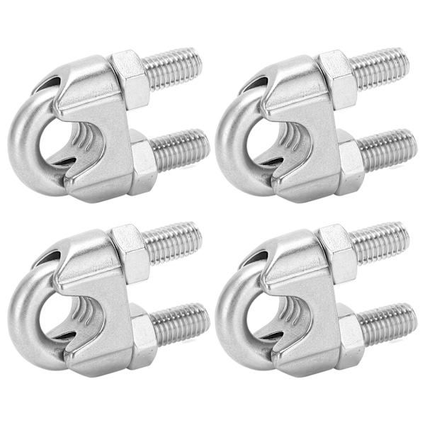 4 stk 9/16 tommer M14 rustfritt stål wire-tau Kabelklemme U-bolt salfeste