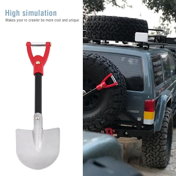 1 st metall spade simuleringsdekorationsverktyg tillbehör för 1:10 RC Crawler Car
