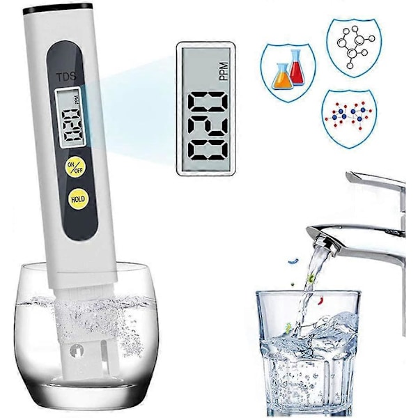 Digitalt PH-meter Tds-meter Vandkvalitetstester LCD-skærm Tester Pen-pen med to taster til drikkevand Svømmepøl Tank