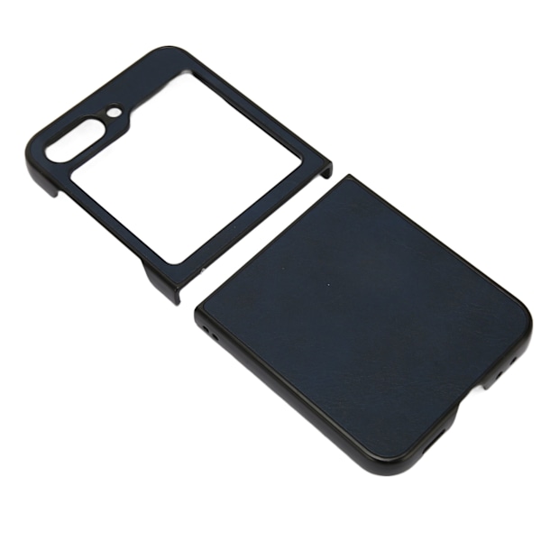 Foldbar skærm telefon beskyttende læder etui anti-scratch drop proof mobiltelefon etui til Galaxy Z Flip 5 to farver blå kohud korn