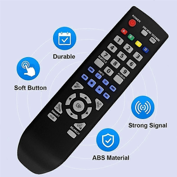 AK59-00113A Ersättningsfjärrkontroll kompatibel med Blu-Ray DVD-spelare BD-D5300 BD-D5250C BD-D5300C BD-D5300/EN BD-D5300/PE