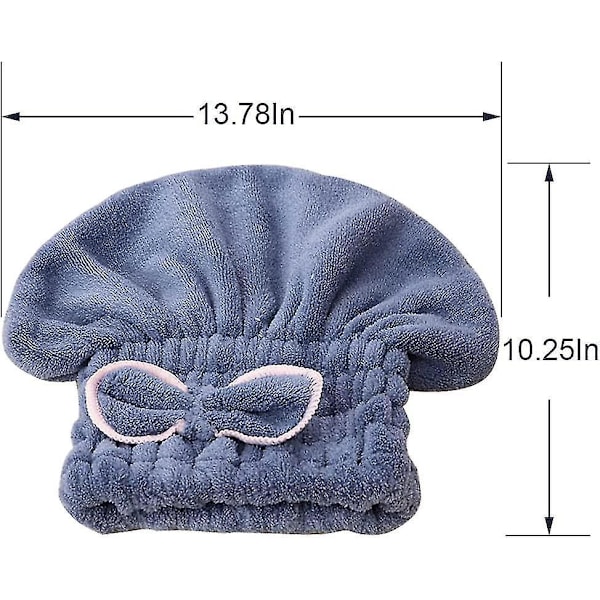 2 st Mikrofiber Hårhandduk, Supermjuk Och Superabsorberande, Snabbtorkande Hår Turban Inlindad Handduk Tjock Fluffig Duschmössa