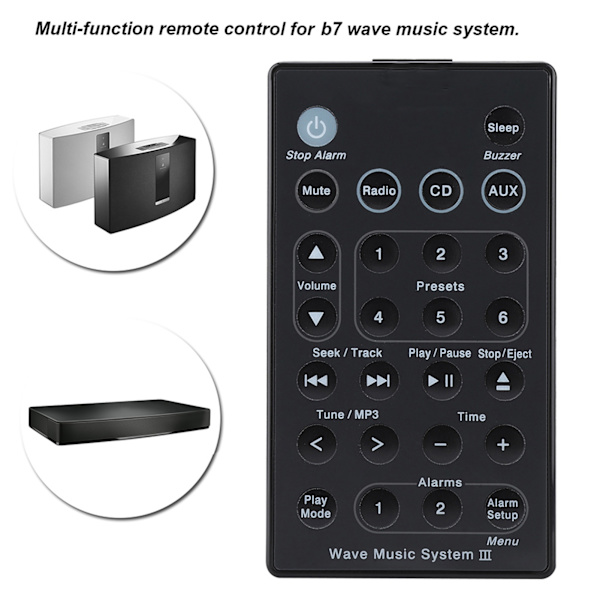 Erstatningsmultifunktionsfjernbetjening til b7 Wave Music System Radio CD