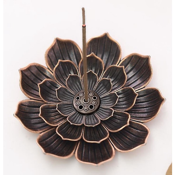 Lotus Rökelsehållare Set - 6-pack, Brun, för Stickor, Spiraler och Koner (3,3 tum)