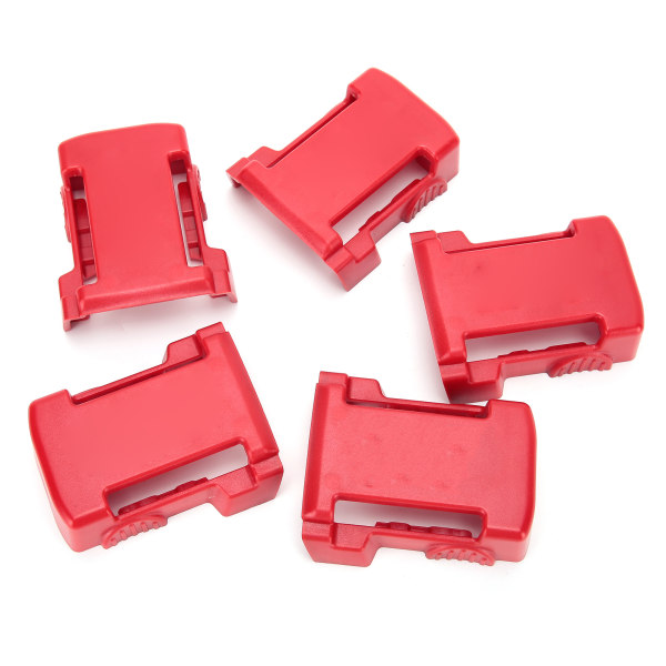 5 stk batterispændeholder tilbehør til Milwaukee M18 Series Lithium Batteri Rød