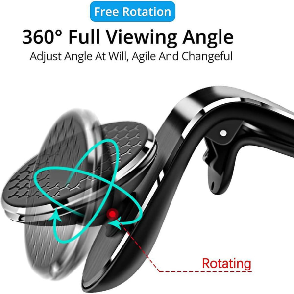 Universell 360° rotasjon magnetisk biltelefonholder med én-knapps utløser for 4,7-6,7 tommers smarttelefoner