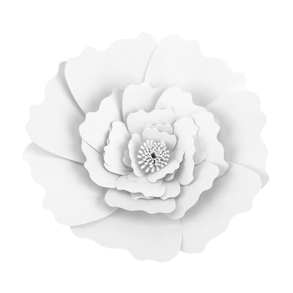 DIY Vakker Silkepapir Blomsterdekorasjon for Bursdag Bryllupsfest Hvit