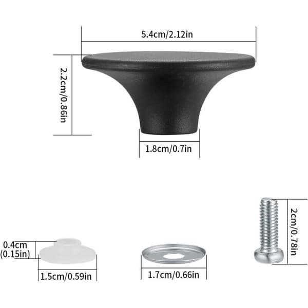 4 Pieces Pot Lid Knobs - Black, Pot Lid Knobs, Universal Stainless Steel Kitchen Handle Black