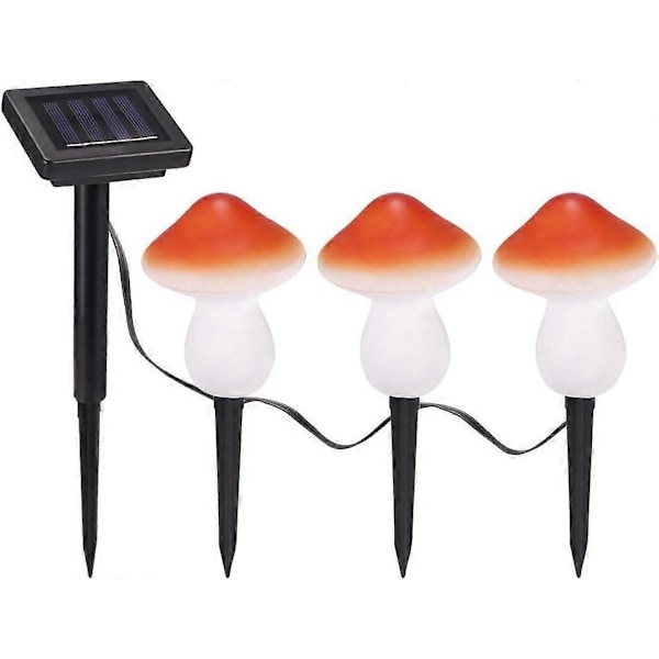 Solar Svampe Lys Udendørs - Vandtæt 9LED Svampe Lys Kæde Lampe - Sti Lys til Have