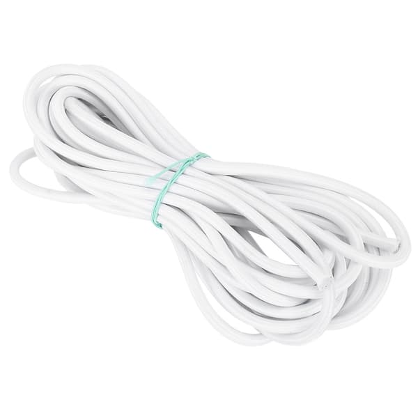 7 mm 10 m/32,8 fot sterk elastisitet rund elastisk tau snor sying DIY tilbehør hvit