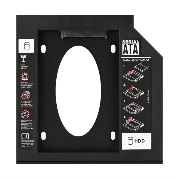 2,5" SATA HDD SSD-kabinet Harddiskdrevbås Caddy Optisk DVD-adapter til bærbar 9,5 mm