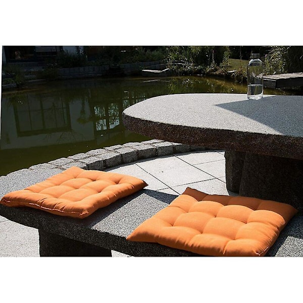 Set med 4 st Stolsdynor för Trädgården, 40x40 cm, Orange