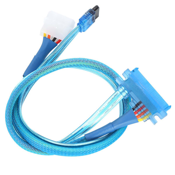 SATA3.0-kabel 7+15Pin 4Pin hane till hona hårddisk strömkabel för 2.5/3.5in HDD