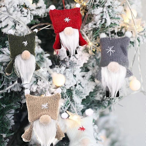 Julgranspynt Tomtar, Svenska Tomteprydnader, Fyllda Tomtar för Juldekoration, Skandinavisk Jultomte Julgranshänge, Chris