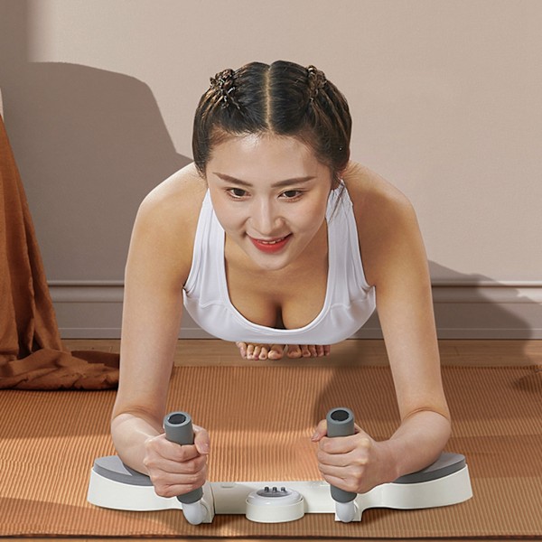 Plank Trainer Multifunktionell Justerbar Timing Intelligent Counting Push Up Board med Förvaringsväska för Fitness Vit
