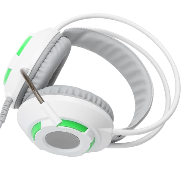 AJAZZ Over-Ear Hovedtelefoner 7.1 Stereo Lyd Støjreducerende Kablet Headset med USB-interface Hvid