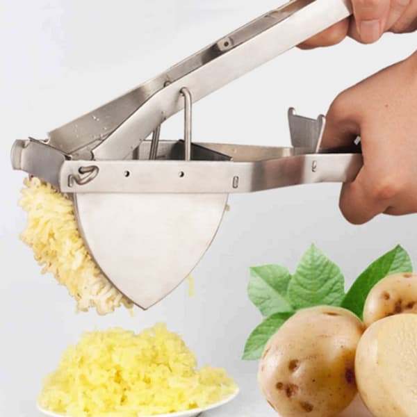 Kartoffelmoser i rustfrit stål, manuel køkkenmoser, manuel saftpresser