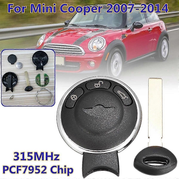3 knapper med PCF7952 chip 315MHz Fjernbetjenings nøgle skal kompatibel med Mini 2007-2014 KR55WK49333