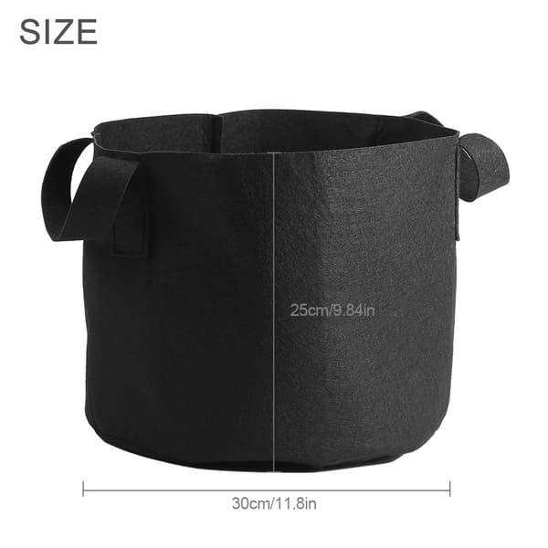 Luftningsplantepottebeholder til sorte planter - 5 gallon (25 x 30 cm) 25 x 30 cm 5 gallon