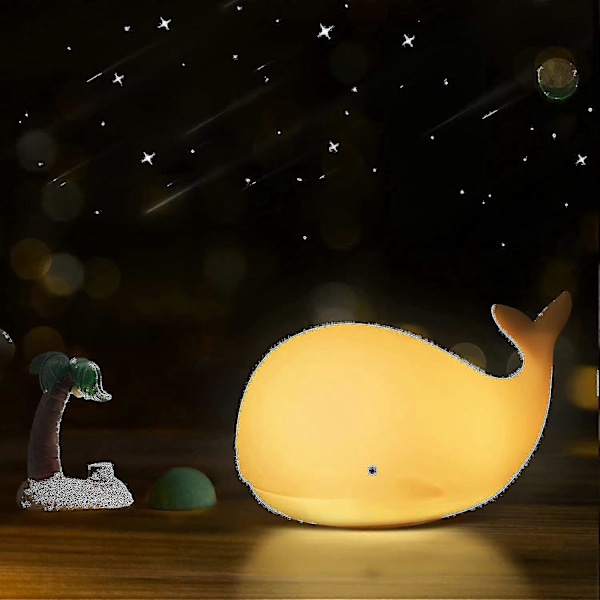 LED Hval Natlampe Med Touch-kontakt Bærbart Babyværelse (hvid)